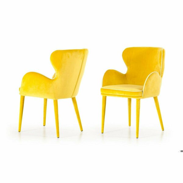 Homeroots Modern Fabric Dining Chair - Yellow 283127